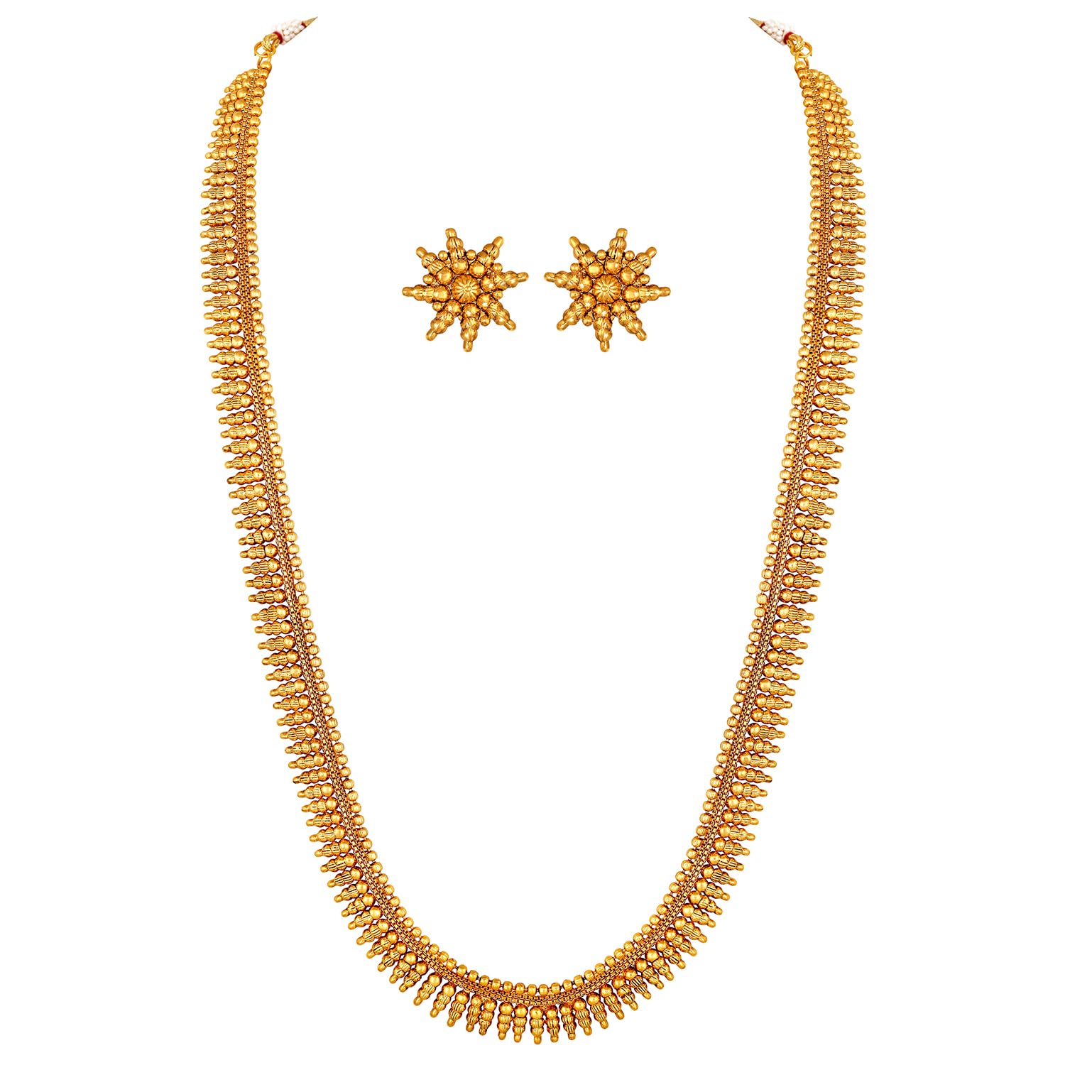 Peora Traditional Gold Plated Maharani Haar Necklace with Earrings South Indian Traditional Festive Bridal Wear Jewellery Set for Women (B07W4WP253) Amazon Price History, Amazon Price Tracker