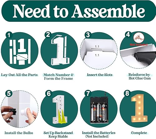 Miniatura 8 de Letras iluminadas de marquesina, letras grandes de 3 pies para decoraciones de fiesta, números de marquesina, marco de globo de mosaico, letras de