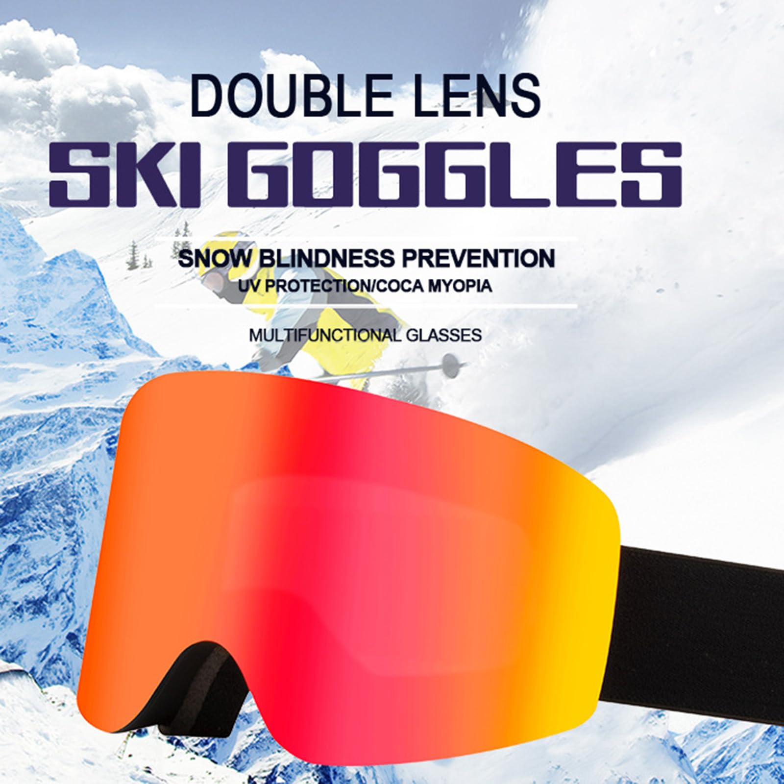 Occhiali da snowboard protettivi a doppio strato occhiali da sci occhiali da sci occhiali da neve magnetici per uomo unisex