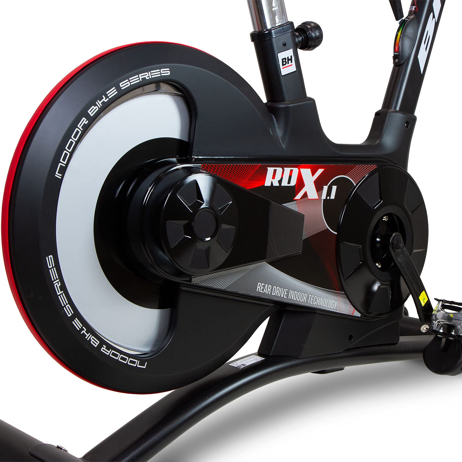 BH Fitness Indoor Bike RDX1.1 H9179 Volano posteriore e resistenza a frizione. Inerzia 20 Kg. Uso intensivo. Manubrio tipo triathlon