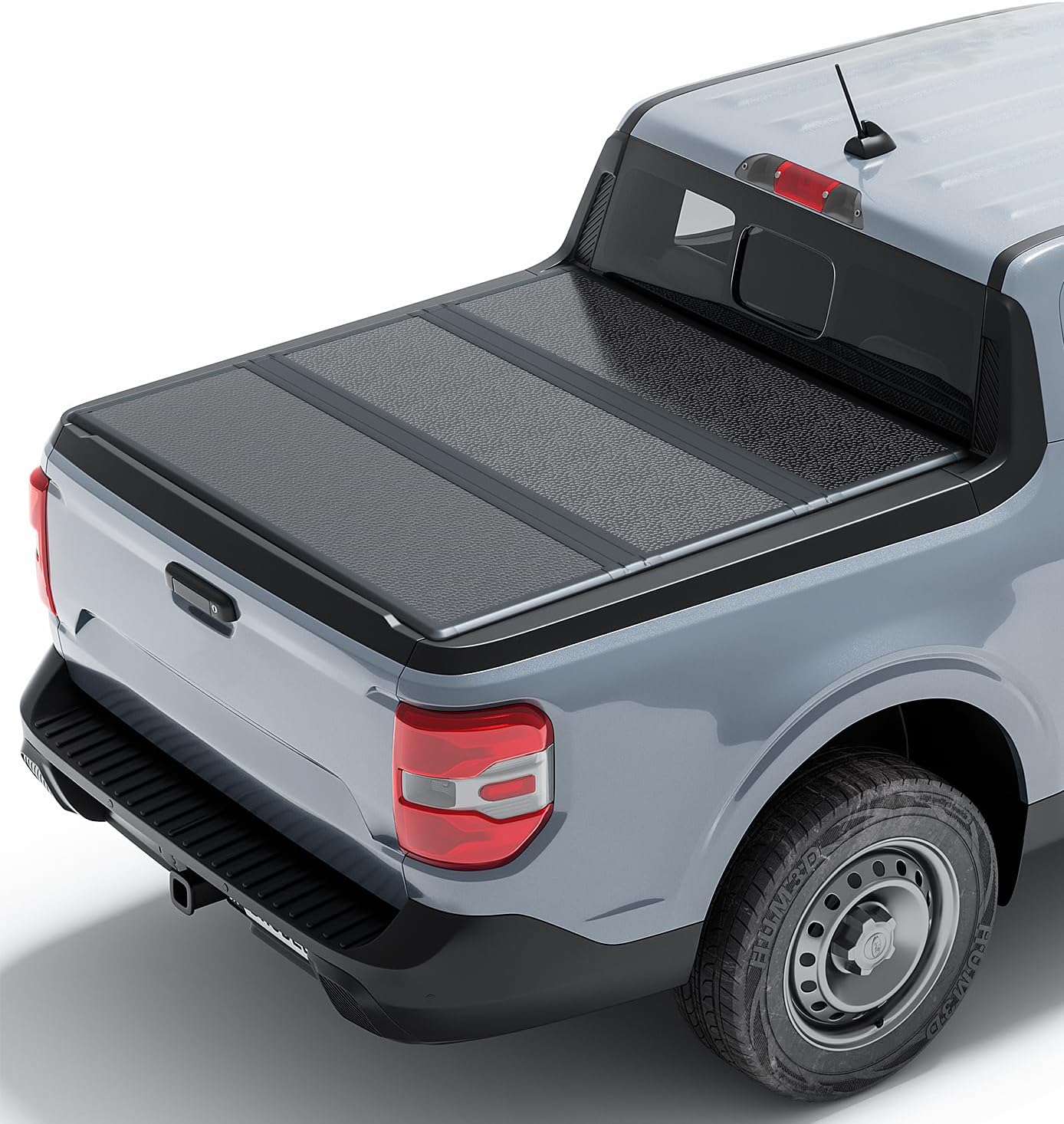 Xprite 4.6ft FRP Hard Tri-Fold Truck Bed Tonneau Cover Compatible with 2022 2023 2024 2025 2026 Ford Maverick, Durable/Weatherproof/Theftproof/Without Drilling & Easy Installation, 4.6' (55") Bed