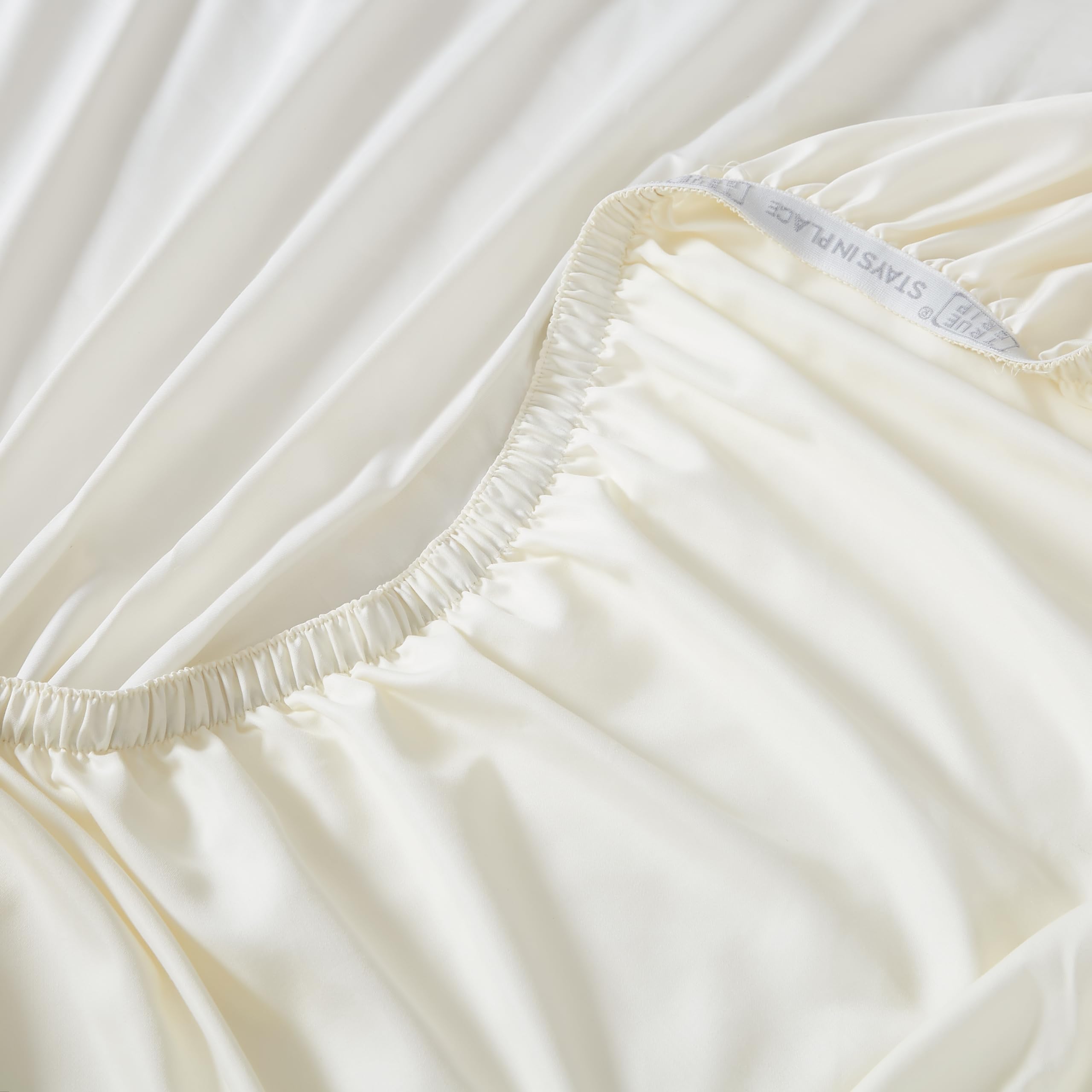 Linen Closet Performance Ivory - Juego de sábanas tamaño Queen, Juego de 4 Piezas