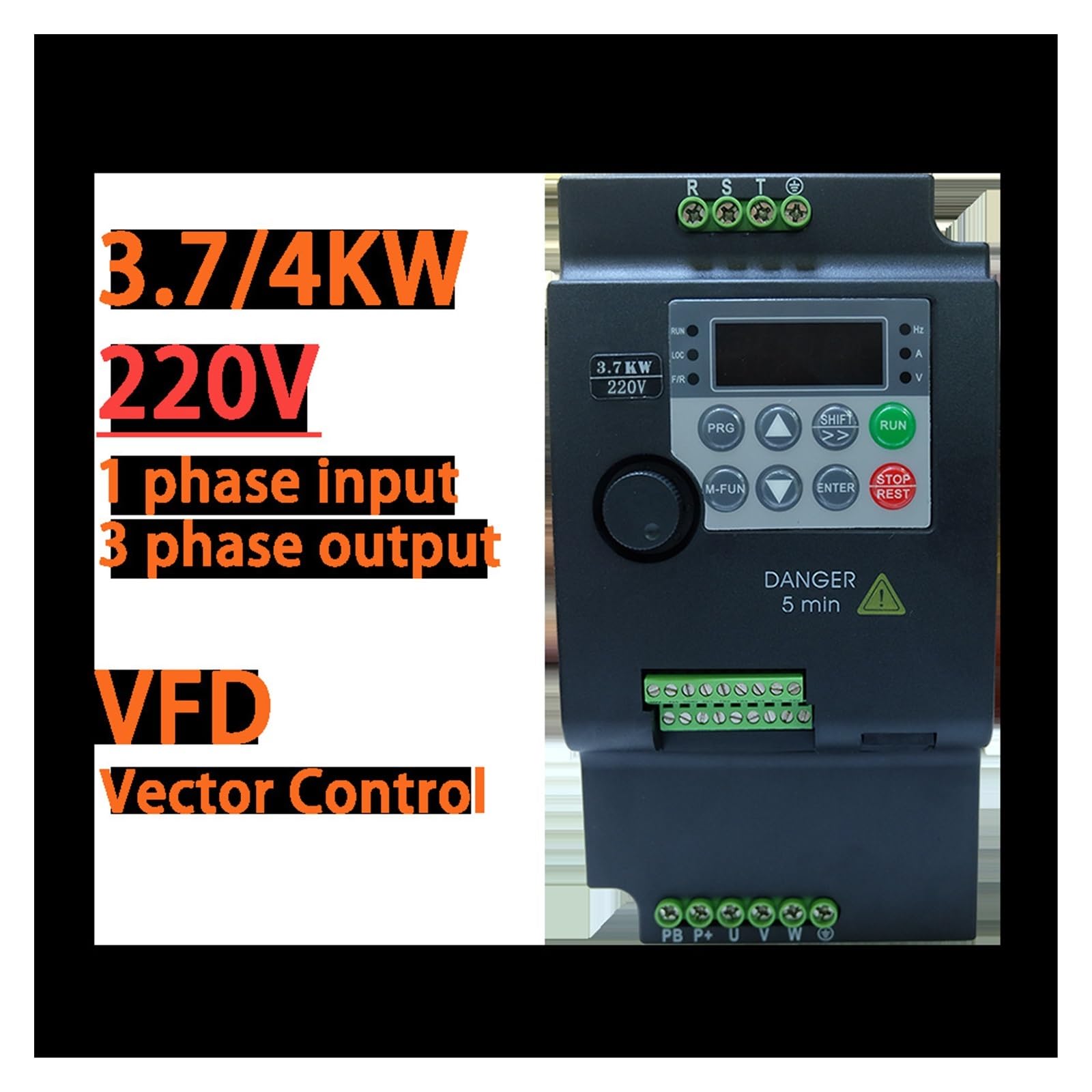 Variador De Frecuencia 3.7KW 5HP 220 1 wejście fazowe 3 wyjście Ph ekonomiczny Mini VFD przemiennik częstotliwości do falownika sterującego prędkością silnika Kompaktowa konstrukcja