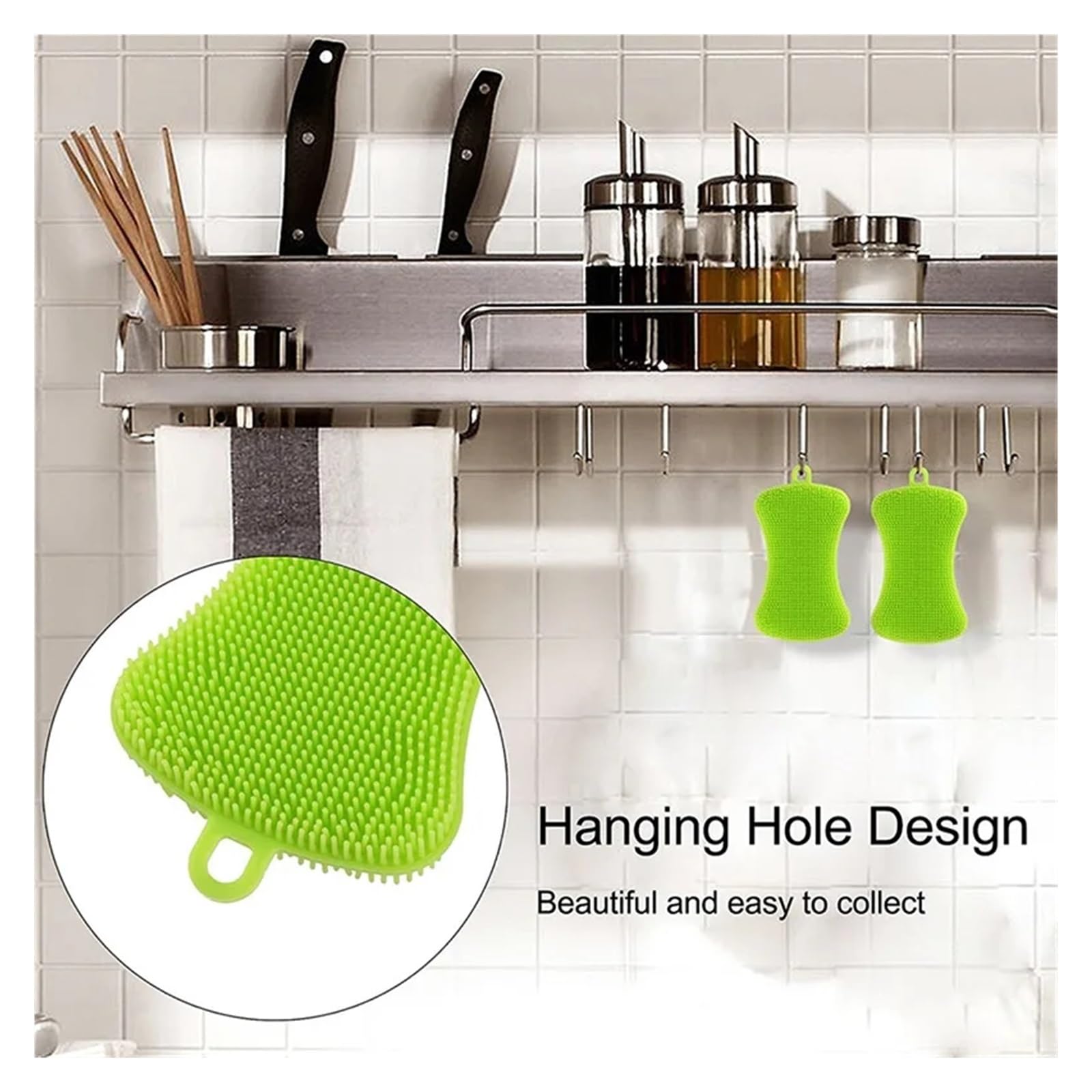 Genérico Esponja de Silicona for Cocina, Estropajo for Lavar Platos, Utensilios Limpieza for el hogar, Accesorios Cepillo for, 2/4 Uds(4PCS Orange)