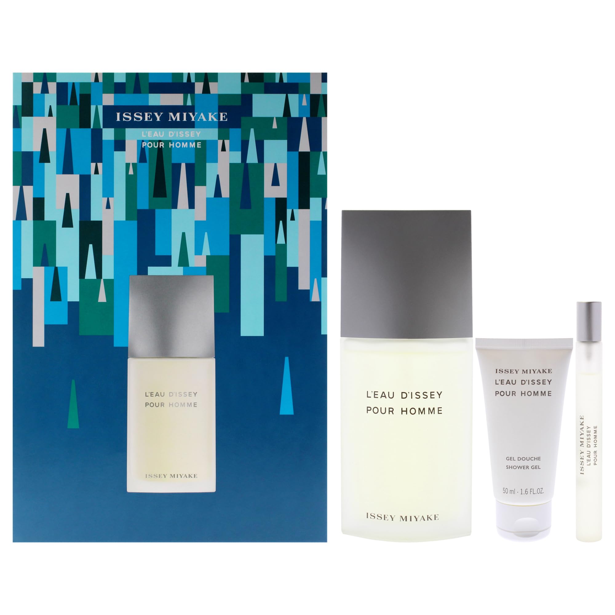 Leau Dissey by Issey Miyake for Men - 3 szt. Zestaw prezentowy 4,2 uncji EDT Spray, 0,33 oz EDT Spray, żel Shower 1,6 uncji