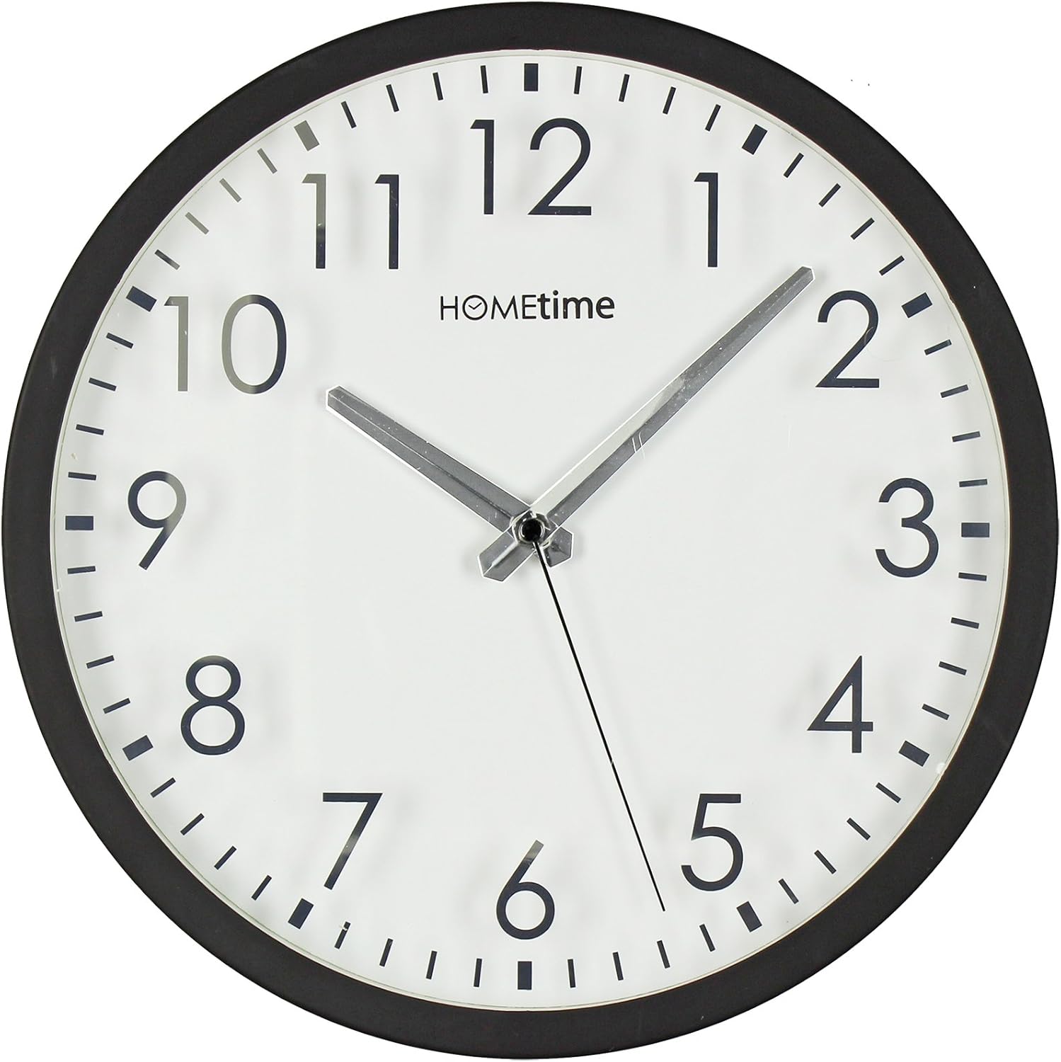 Hometime Wall Clock Mirror Numbers On Clear White Dial (30cm) Amazon.co.uk Home & Kitchen