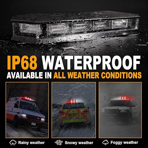 Miniatura 5 de ASPL Luz estroboscópica de emergencia tipo baliza para techo de 16.5 pulgadas - Barra magnética de advertencia y precaución de 56 LED para peligros