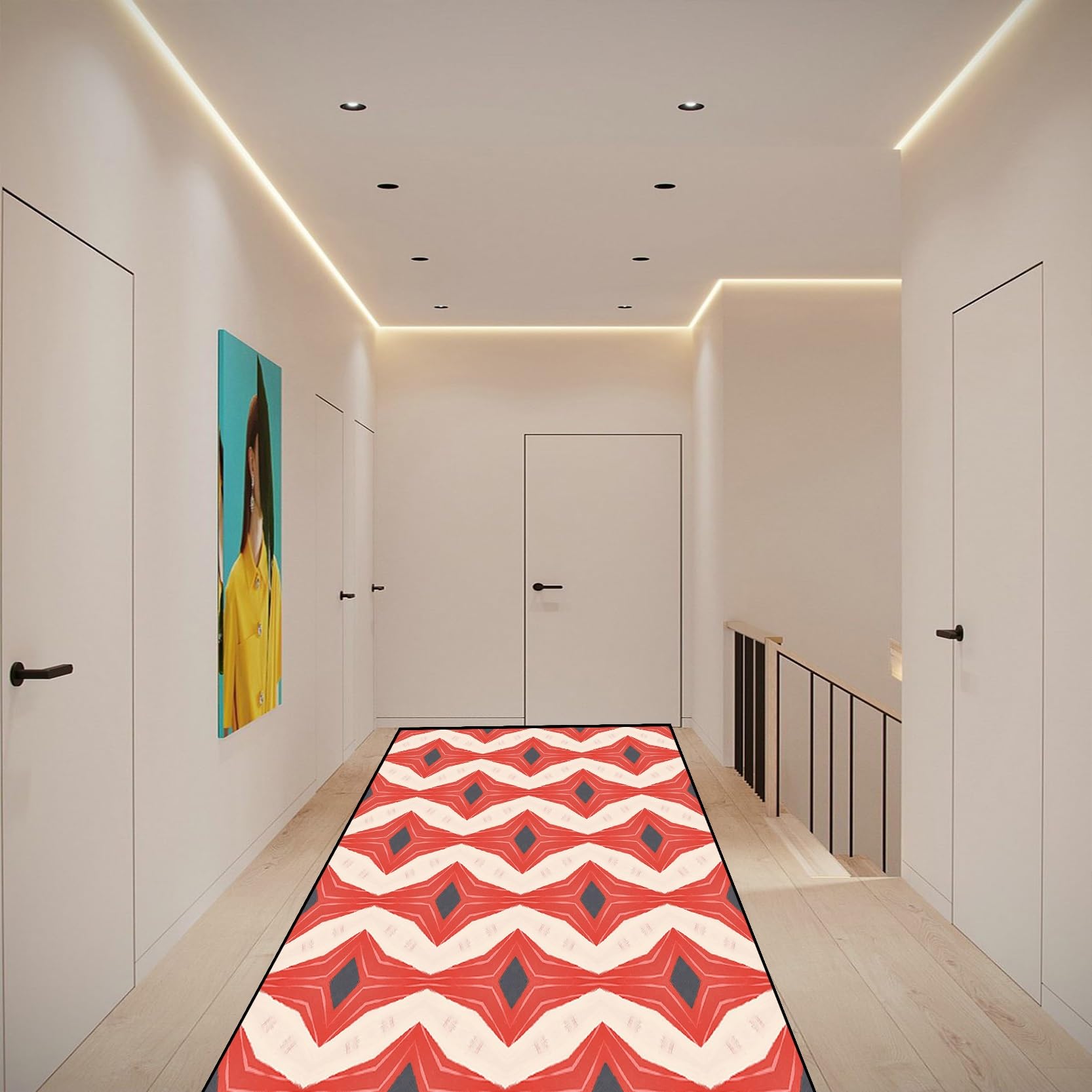 Tapis de salle de bain 60x420 cm longue durée de vie au design moderne épuré