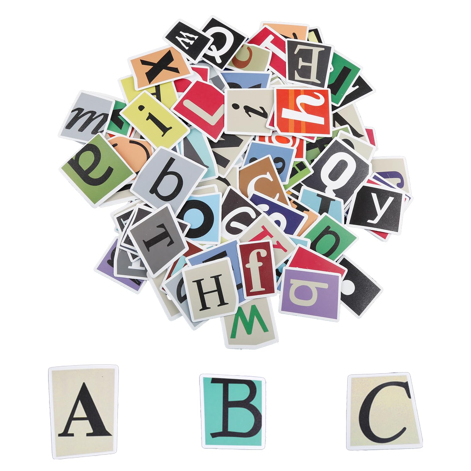 Lotsdonxia 100Pcs Vintage Letter Stickers, Retro Alphabet Decals For Scrapbooking Journals Planners Diy Decoration, Aesthetic Paper Craft Supplies