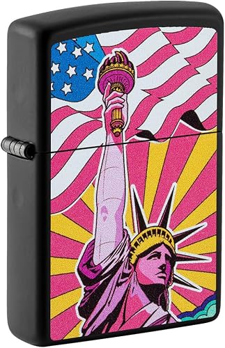 Zippo Lady Liberty Design Black Matte Pocket Lighter