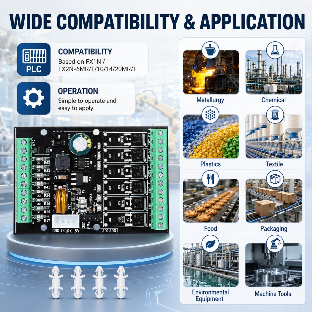 Automate Programmable Industriel Relais Plc 15x15x5 Cm Contrôle Stable En Ligne Avec Sauvegarde Automatique Matériau En Alliage D'aluminium Formation En Automatisation