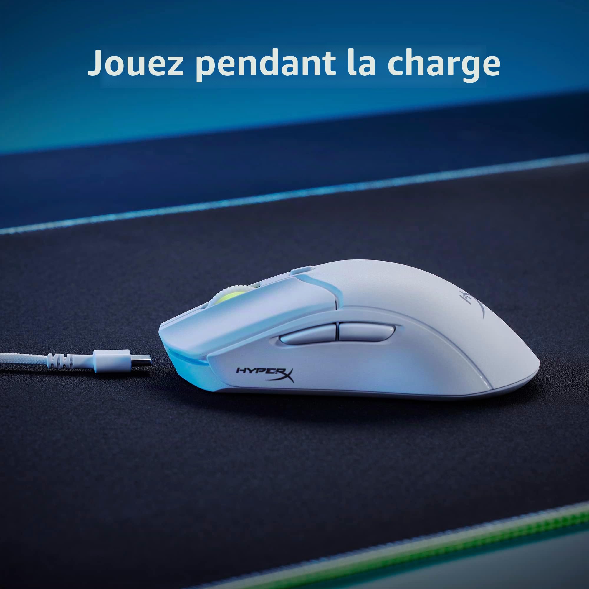 HyperX Pulsefire Haste 2 Wireless, Souris Gaming Sans Fil Ultra Légère 61 g, Capteur HyperX 26K jusqu’à 26 000 DPI, Double Connexion Sans Fil 2.4 GHz et Bluetooth, Autonomie jusqu’à 100h, Noir
