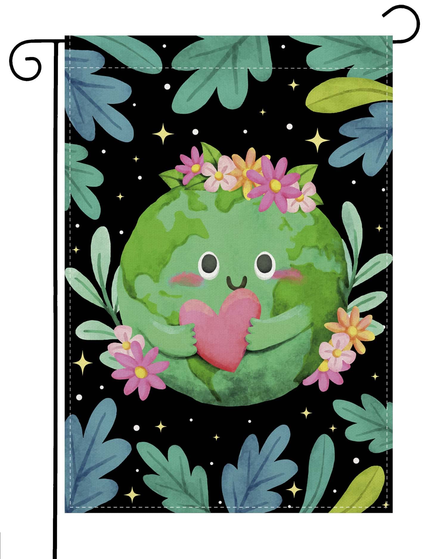 Linen Earth Day Garden Flag Double Sided Earth Day Decoration Earth Day for Kids Preschool Home School Happy Earth Day Decoration and Supplies Outdoor Home Celebration Party Holiday Yard 12.5" X 18"