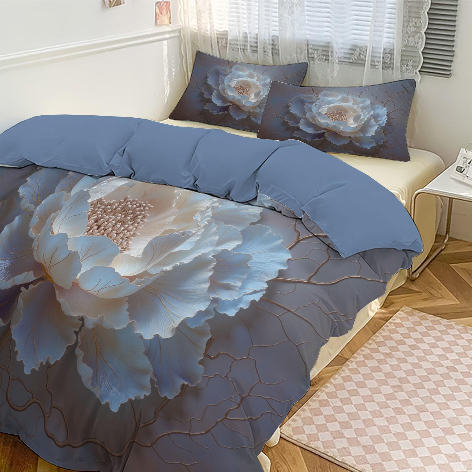 Housse de couette 140x200 fermeture éclair pour lit 1 personne