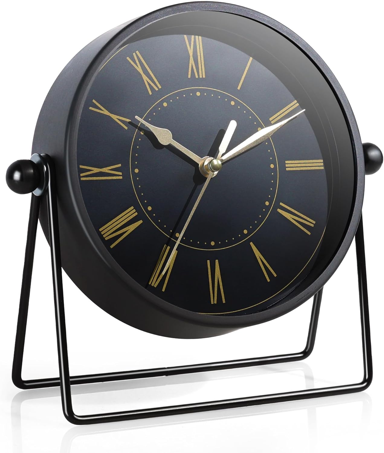 Amazon.com: AYRELY® Vintage Black Metal Desk Clock,Battery Operated ...