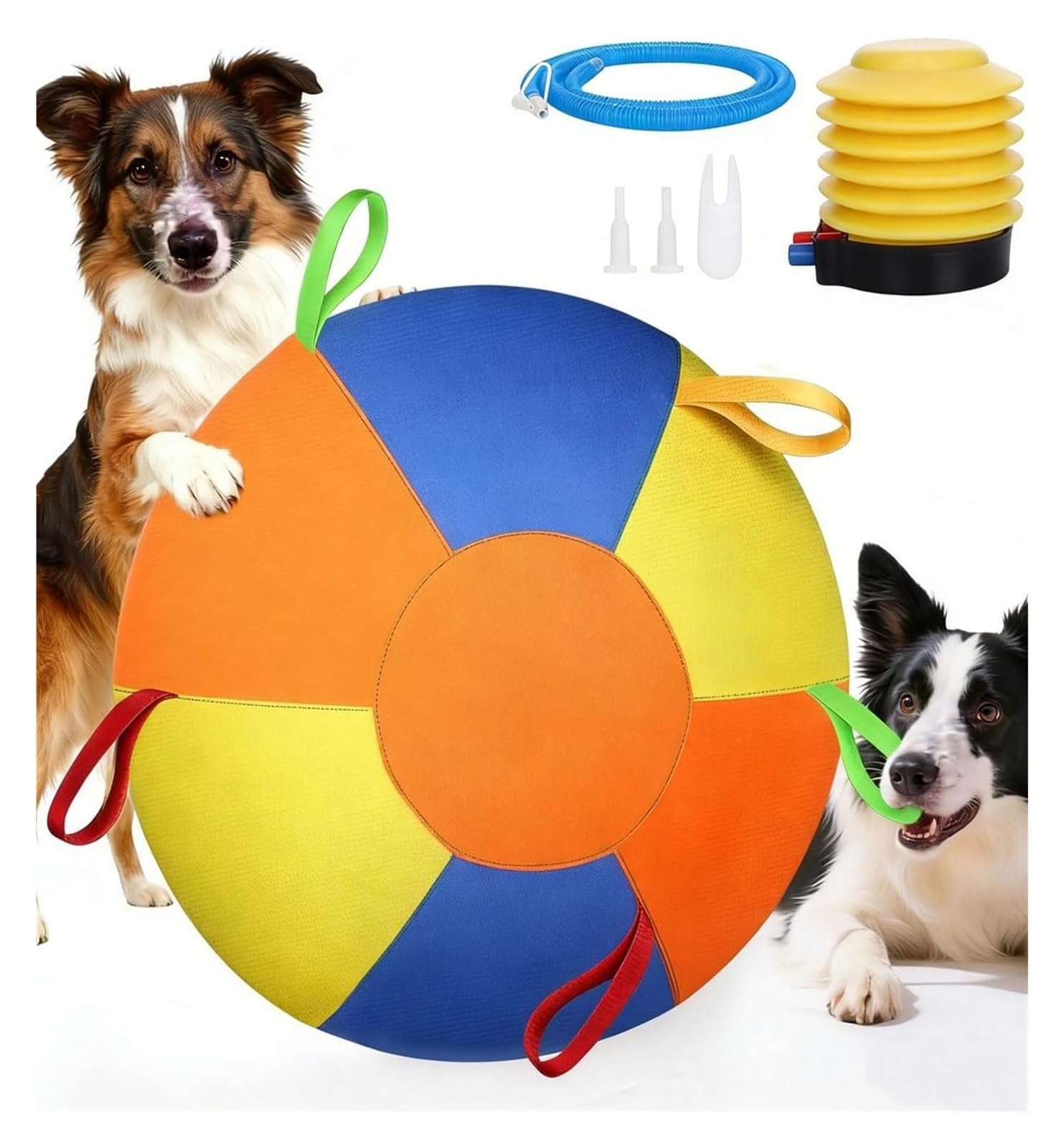 AngloCrate 2026 Thickened 10/18/22 Inch Calming Jumbo Dog Ball | Giant Herding Ball For Dogs, Durable Tear-Resistant Inflatable Big Dog Ball With Heavy-Duty Handle Cover & Inflation Pump(A,55CM)
