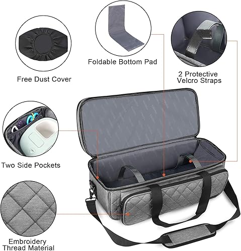 Miniatura 9 de Estuche de transporte de doble capa para máquina troqueladora Cricut, bolsa de transporte resistente al agua con bolsillo para alfombrilla de corte,