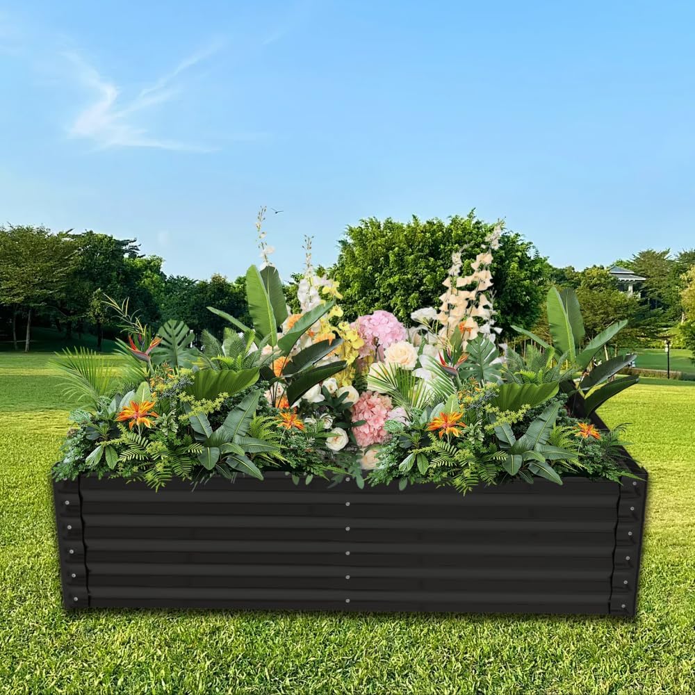 Heavy-Duty Outdoor Garden Shed with Aluminum Alloy Frame, Hinged Door, and Stable Foundation for Secure Storage (Large Raised Flower Bed and Greenhouse Sets)