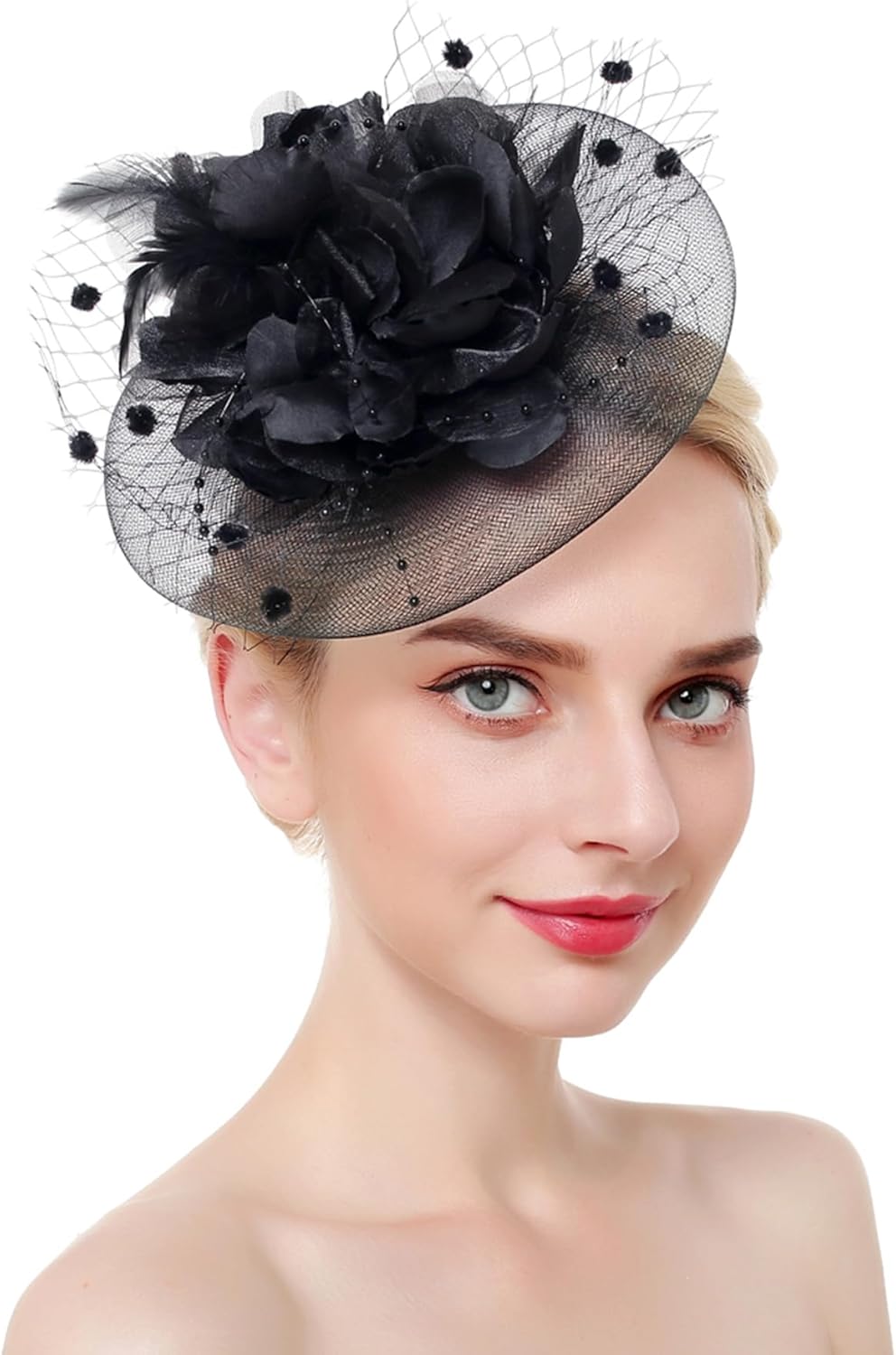 Fascinators Hats Women Pillbox Hat Feathers Derby Headband Wedding Headwear Tea Party Hair Clip 20s 50s Top Hat - Image 3