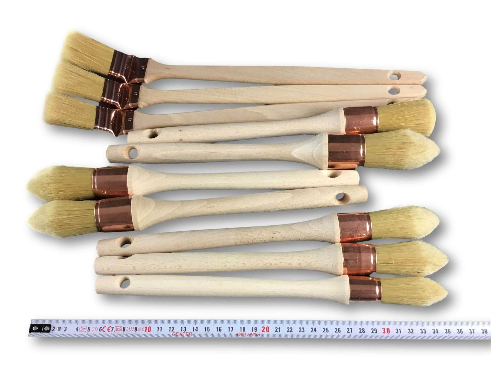 Kibros Pack 10 pinceaux rechampir Pouces Plats coudés Fabrication France