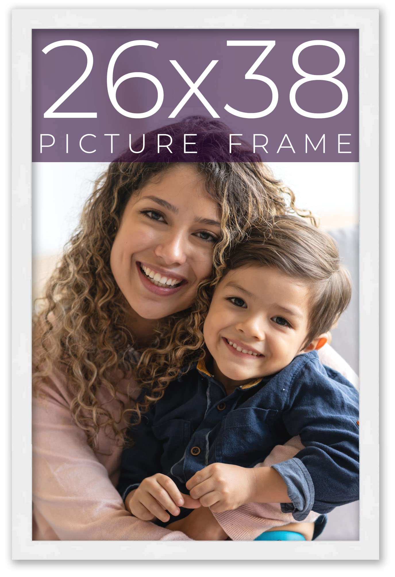 Amazon.com - 26x38 Frame White Real Wood Picture Frame Width 0.75