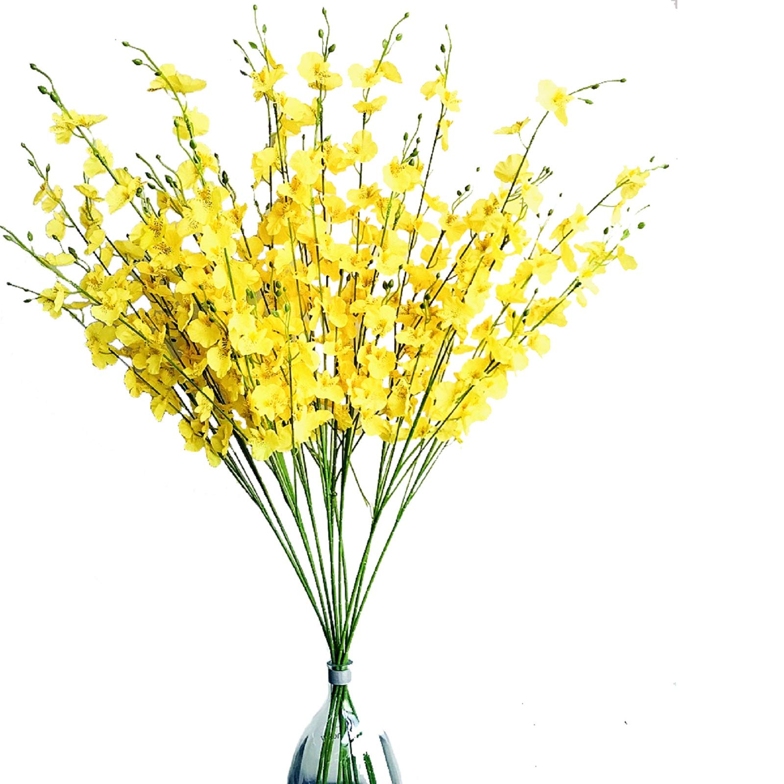 Orquídeas artificiales de seda pack 12 flores falsas para jardín y oficina