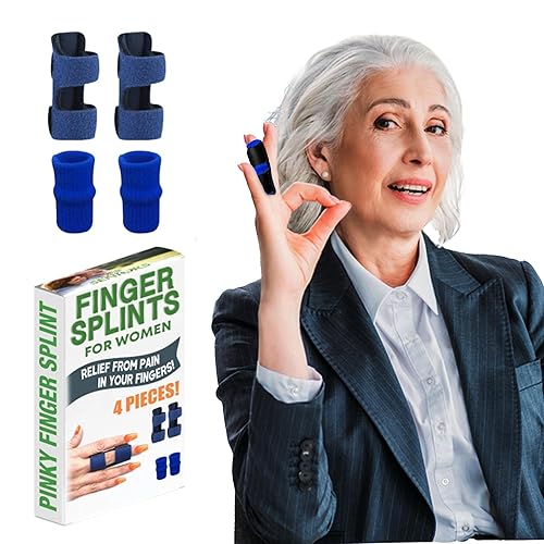 Miniatura 7 de Simply SENIORS Férula para dedos 4 piezas juego de 2 férulas para dedos  2 mangas de nailon para aliviar los dedos gatillo y la artritis soporte