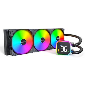 Montech HyperFlow Dijital 360 CPU Sıvı Soğutucu, 360 mm AIO, Siyah