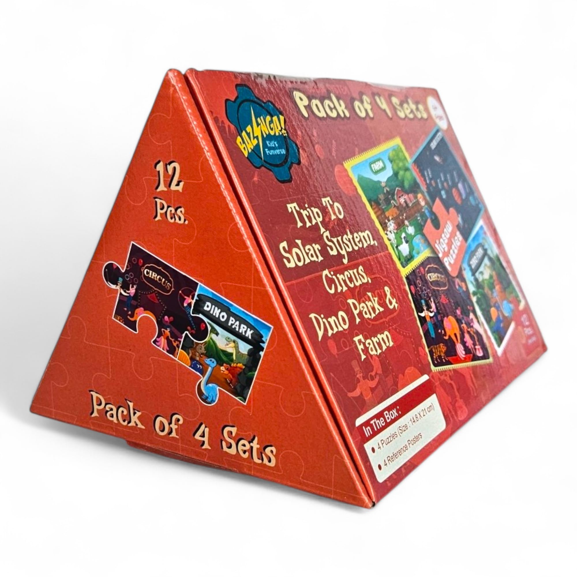 BAZINGA KID'S FUNVERSE Brain Teaser IQ Game Early Learner Educational Jigsaw Puzzles Set with Refrence Images (12 Piece Puzzle) 2