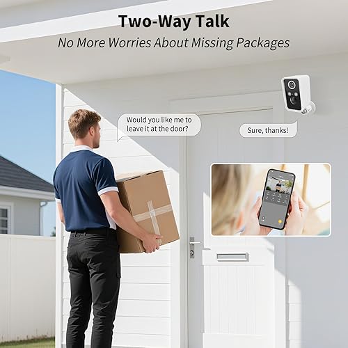 Miniatura 6 de Cámaras de seguridad inalámbricas para exteriores, paquete de 2, cámara Wi-Fi inalámbrica para exteriores para seguridad del hogar exterior,