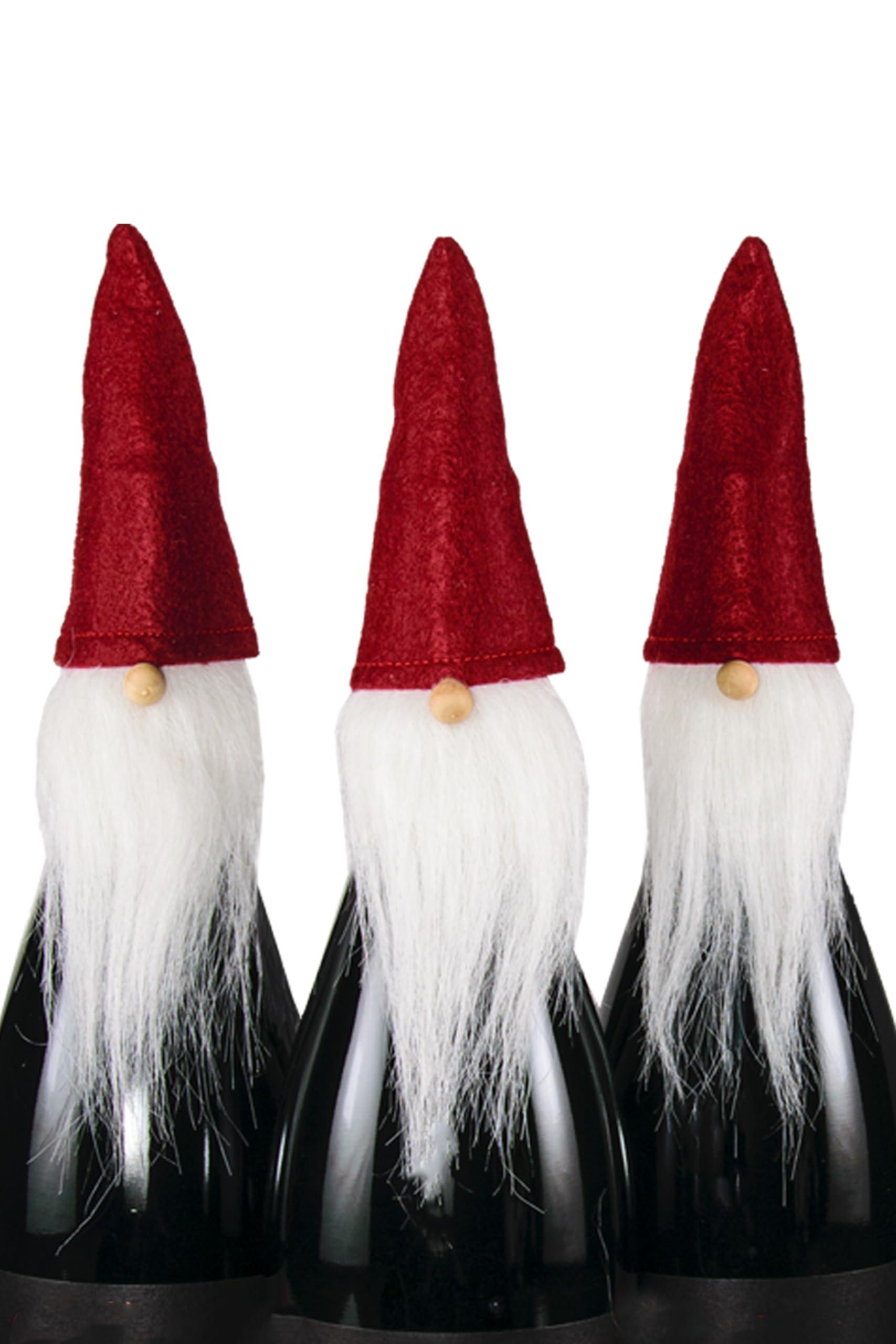 Schwedische Wichtel Flaschenüberzüge – 3er Set Aus Filz, Rot/grün/grau, Weihnachtsdeko Für Weinflaschen