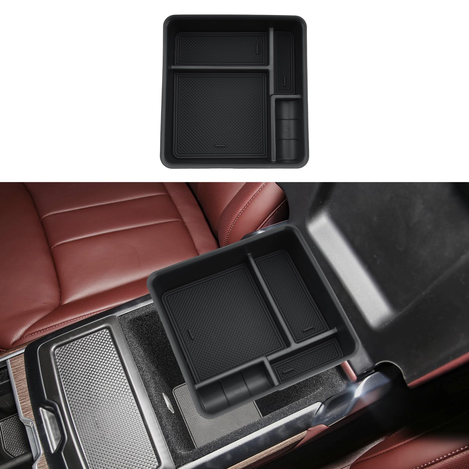 Center Console Organizer for 2023-2026 Range Rover/Range Rover Sport - Armrest Box Organizer Tray Compatible with 2023-2026 Range Rover/Sport(No Refrigerator) Accessories Armrest Organizer ABS