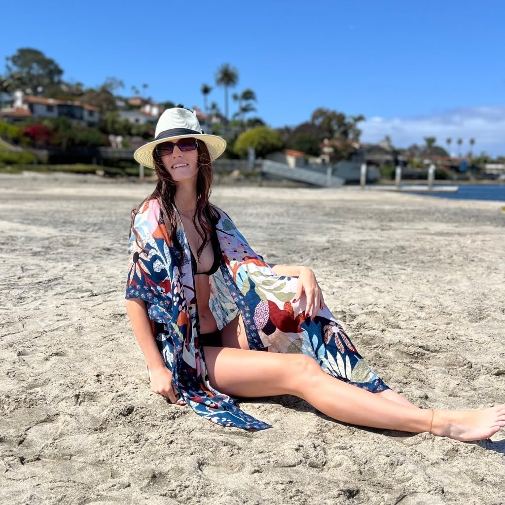 Humble Hilo Long Kimono Cardigan for Women Beach Cover up Casual Loose Prints & Patterns - Image 6