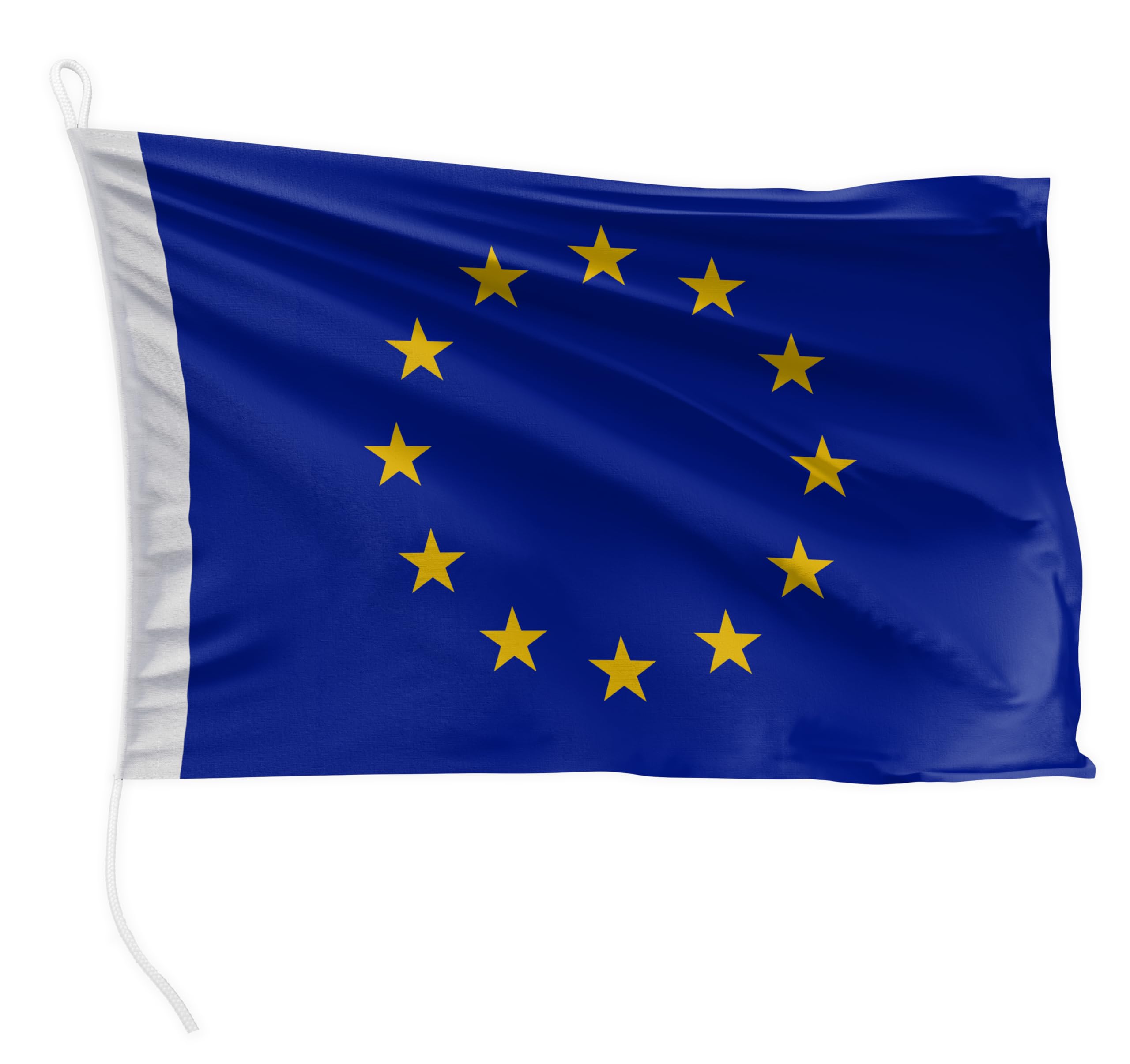 FLAGLY Premium Boat Flag Europe 60 x 40 cm Landscape Format - 115 g/m² Fabric Weight - Printed, Robust with Knit & Loop, Boat Accessories Motor Boat (60 x 40 cm - Europe) — image 1
