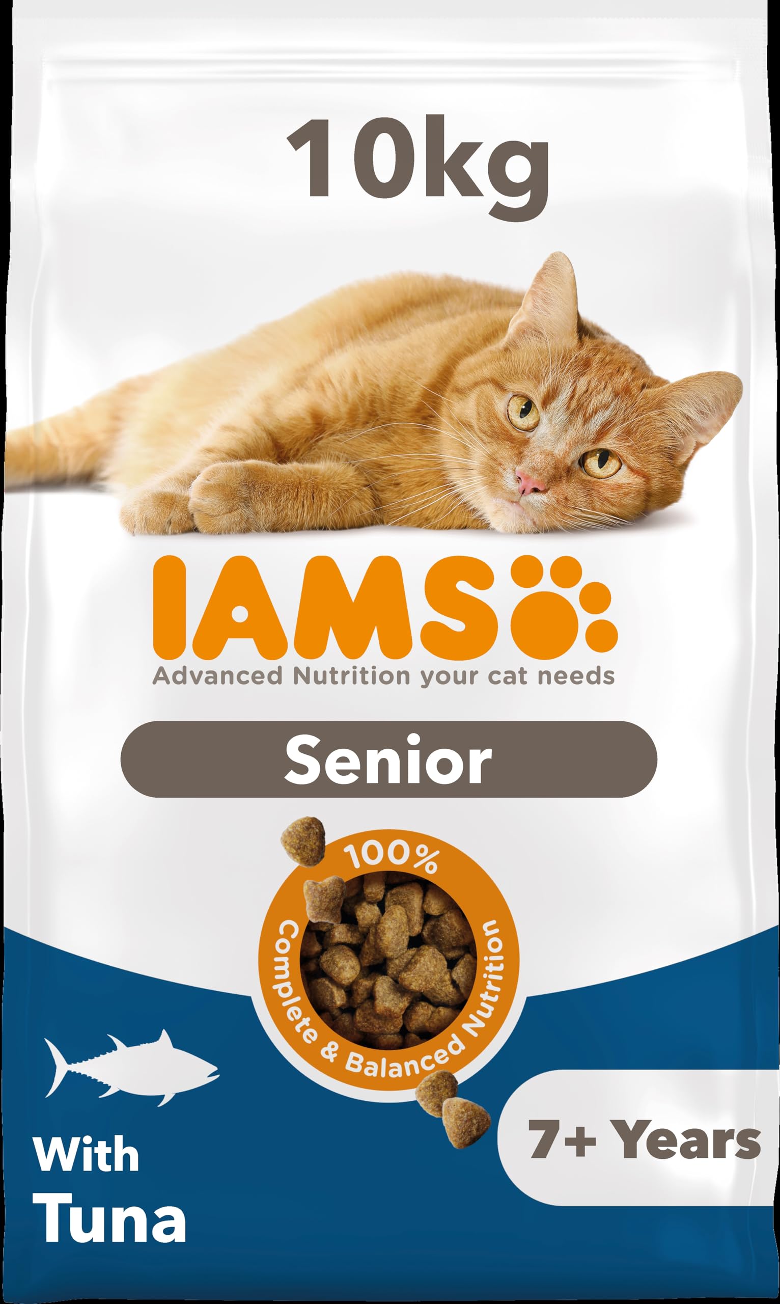IAMS Alimento Seco para Gatos Senior con Atún, 10kg