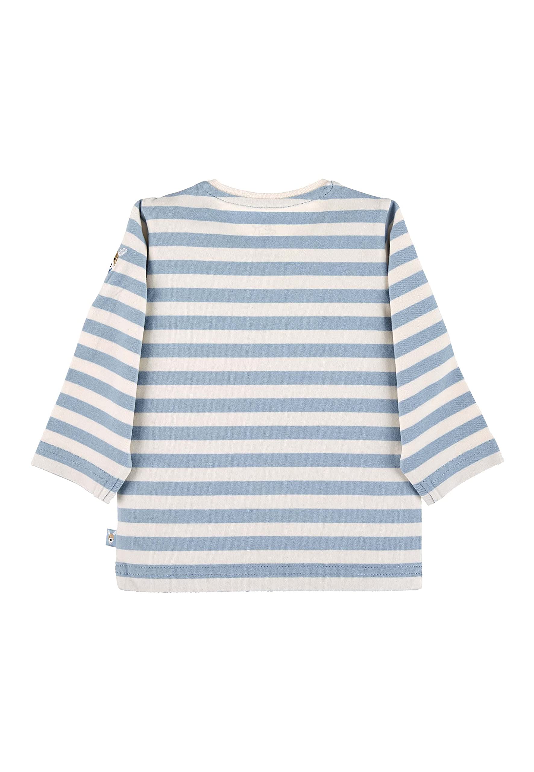 Sterntaler Baby Jungen Langarmshirt Baby GOTS Langarm-Shirt gestreift - Baby Shirt Langarm - mit Esel Stickerei und Knopf - grün