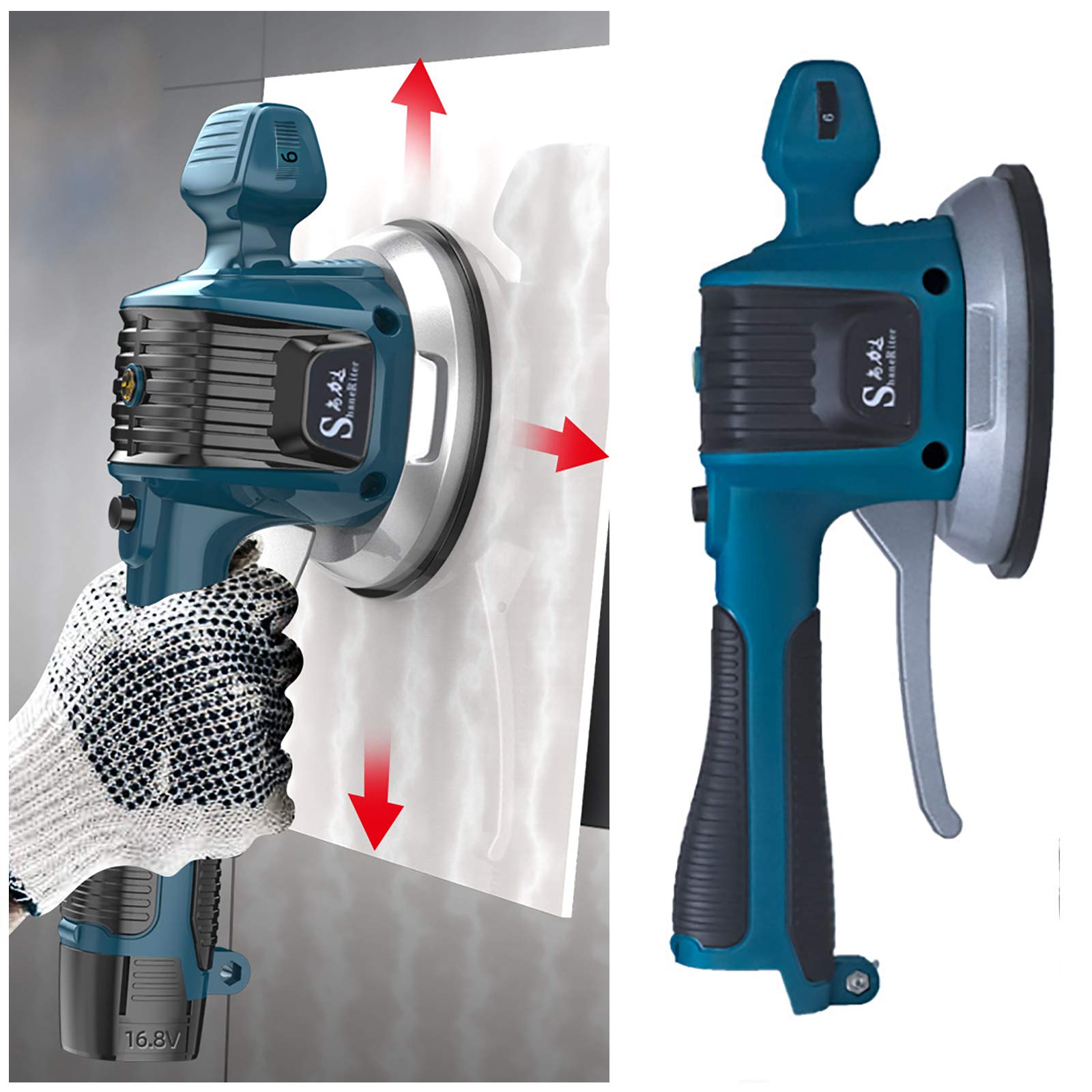 25V máquina vibratoria azulejo 6 velocidades máquina azulejo eléctrico azulejos cerámica vibrador 12000U/min vibrador para azulejo herramienta de vibración con 2 baterías