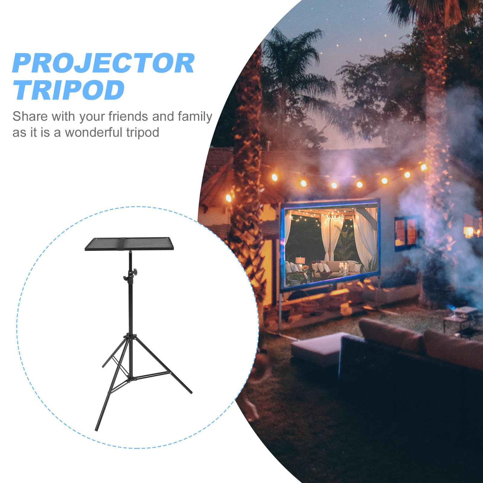 Soporte para Proyector de Aleación de Aluminio Negro Inclinable