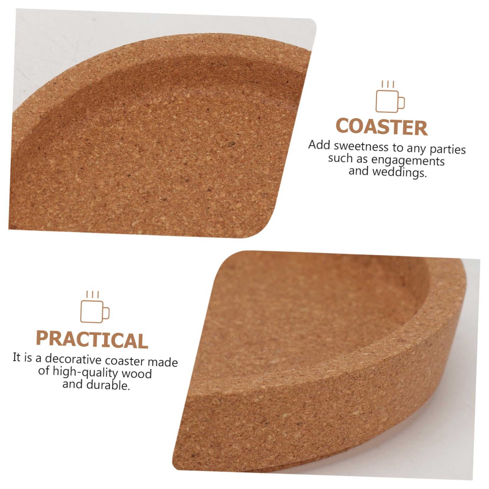 Amosfun Bouchon Plat Liege 15 Pièces Dessous De Tasse Home Decor sous-Verres Sets De Table en Liège Dessous De Verre Simples Dessous De Verre Rond Boisson en Bois Tapis De