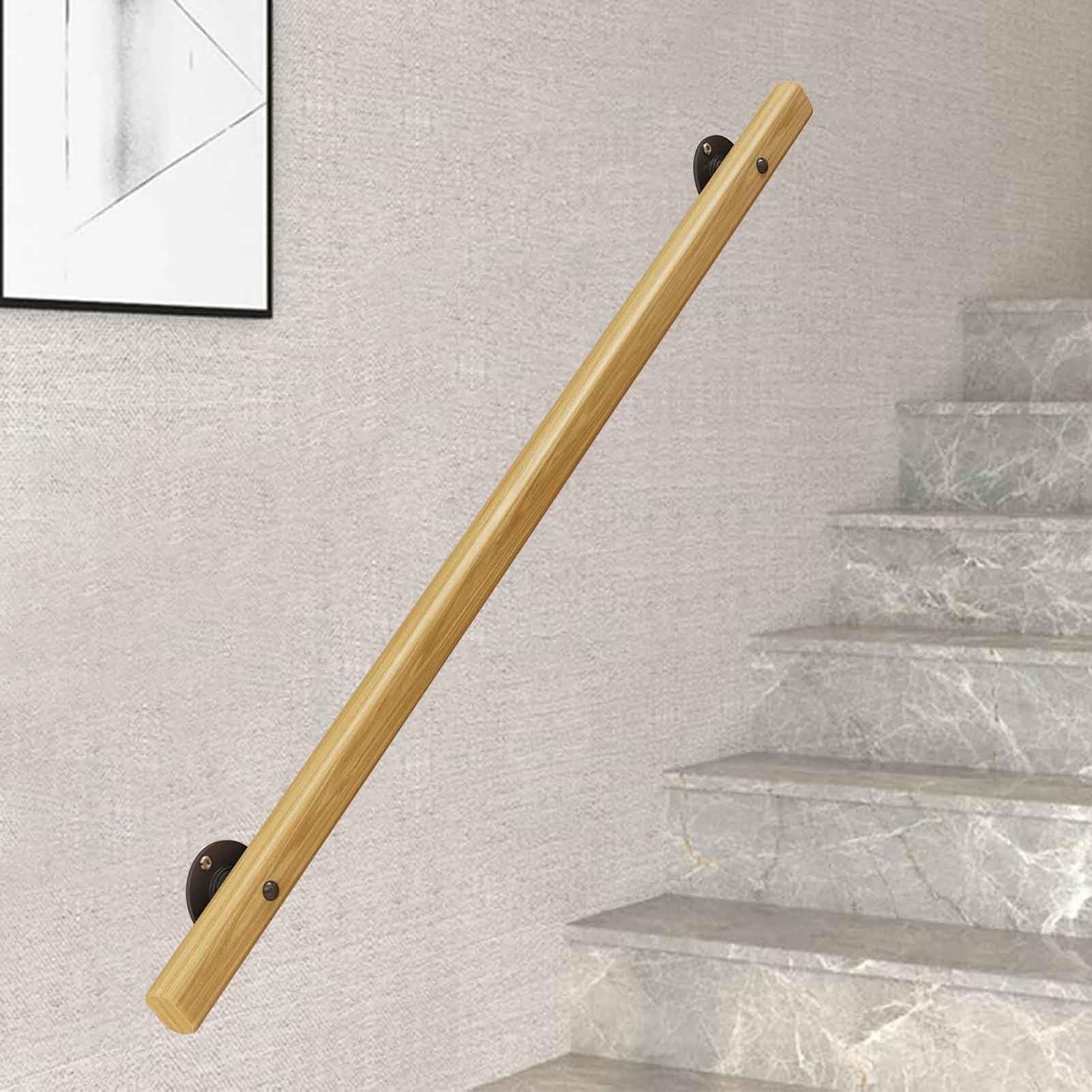 Gyeqxkt Outdoor Grab Railmodern Solid Wood Safety Handrails For Steps & Staircases 13Ft (390Cm) Banister Railing For Enhanced Stability & Support
