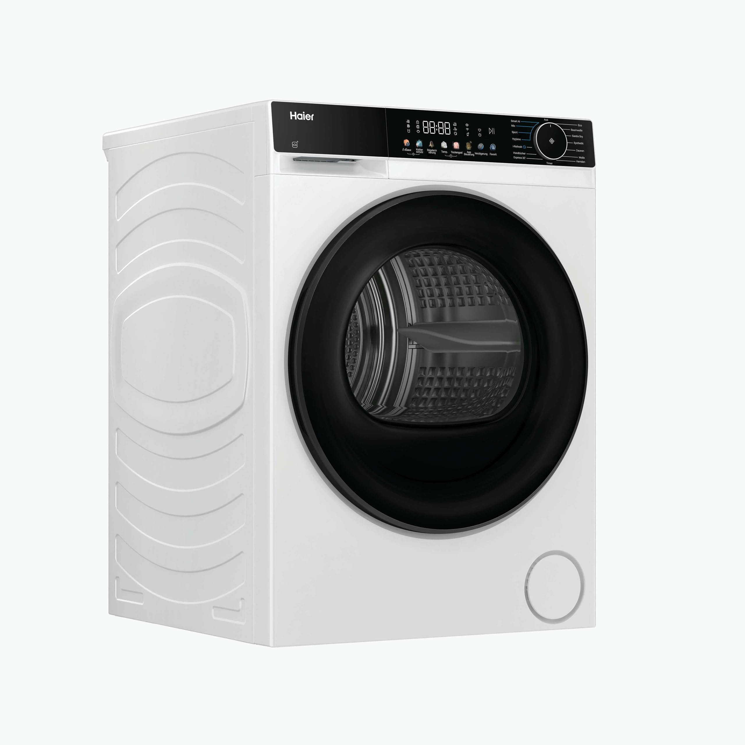 Haier Wärmepumpentrockner 9kg I G5 Serie I Klasse C I AI Power Inverter Motor, Automatik- & Hygiene-Programm, XL Schontrommel, Wi-Fi & hOn App I HD90-C33657U1