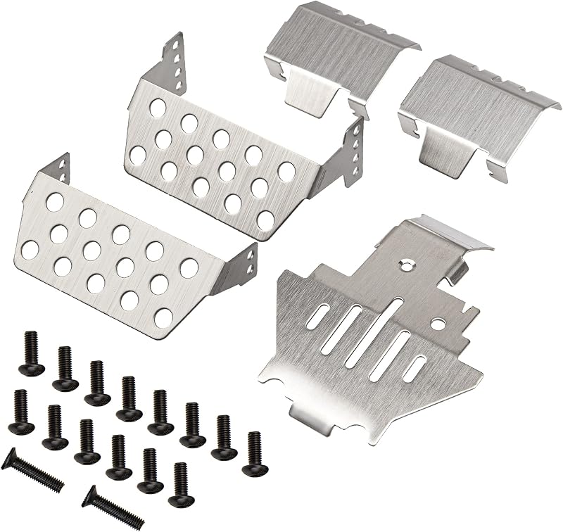 5PCS ShareGoo Stainless Steel RC Skid Plate,RC Chassis Armor Protector Plate Protection Compatible with Traxxas TRX-4 82056-4 1/10 RC Crawler Car