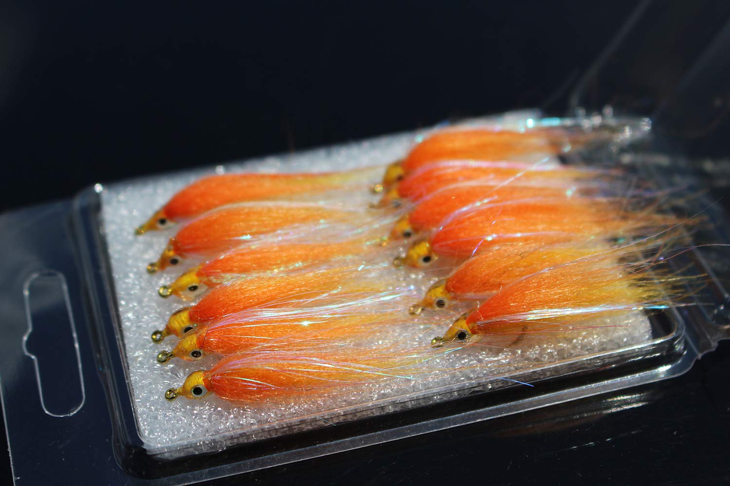 Tigofly 12 pcs 6 colors Shining Polar Fry Slowly Sinking Salmon Trout Steelhead Minnow Fly Fishing Flies Lures Fly Set-Size #8