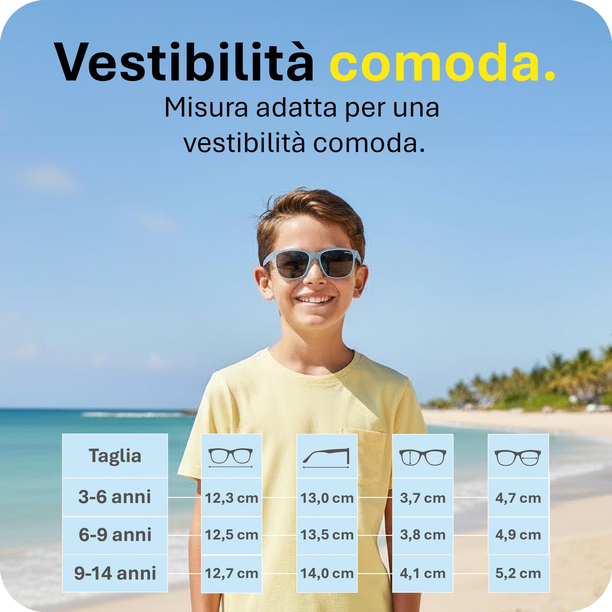 Mausito Occhiali da Sole Bambini (3-6/6-9/9-14 Anni) UV400 & Lenti di Categoria 3 | Aste Flessibili e liviane in TPEE & Policarbonato | Design Europeo