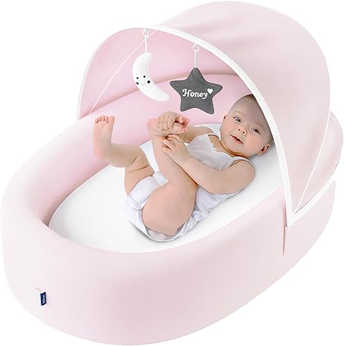 Biliboo Tumbona prémium para recién nacidos, bebés y niños pequeños, tumbona nido para bebé, color rosa Biliboo Tumbona prémium para recién nacidos, bebés y niños pequeños, tumbona nido para bebé, color rosa
