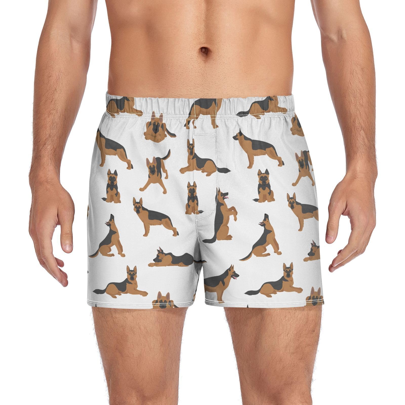 Men's Boxer Shorts Cotton Loose Underwear with Button Fly