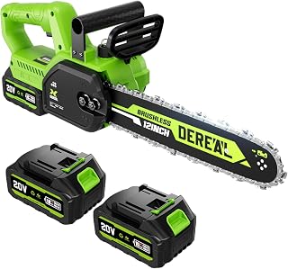 Vetoper 12" Cordless Electric Chainsaw, 20V Battery Powered Mini Chain Saw with 2x4.0Ah Batteries, Charger & Auto Oiler