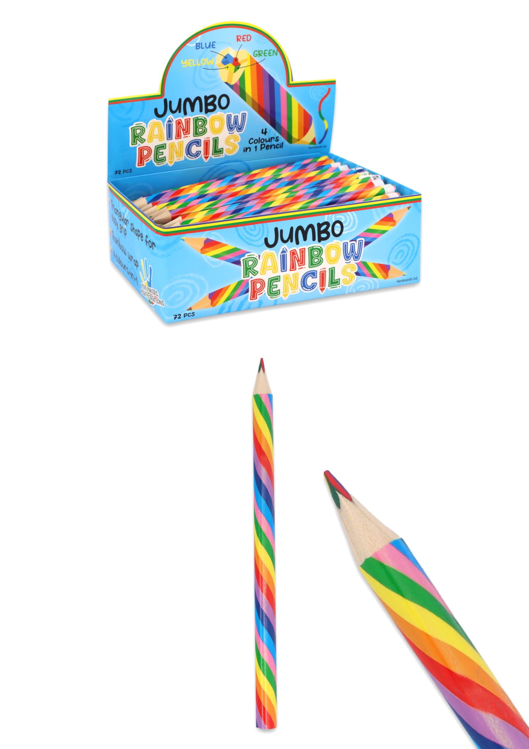 Creatividad en casa y escuela con lápices multicolor jumbo 8