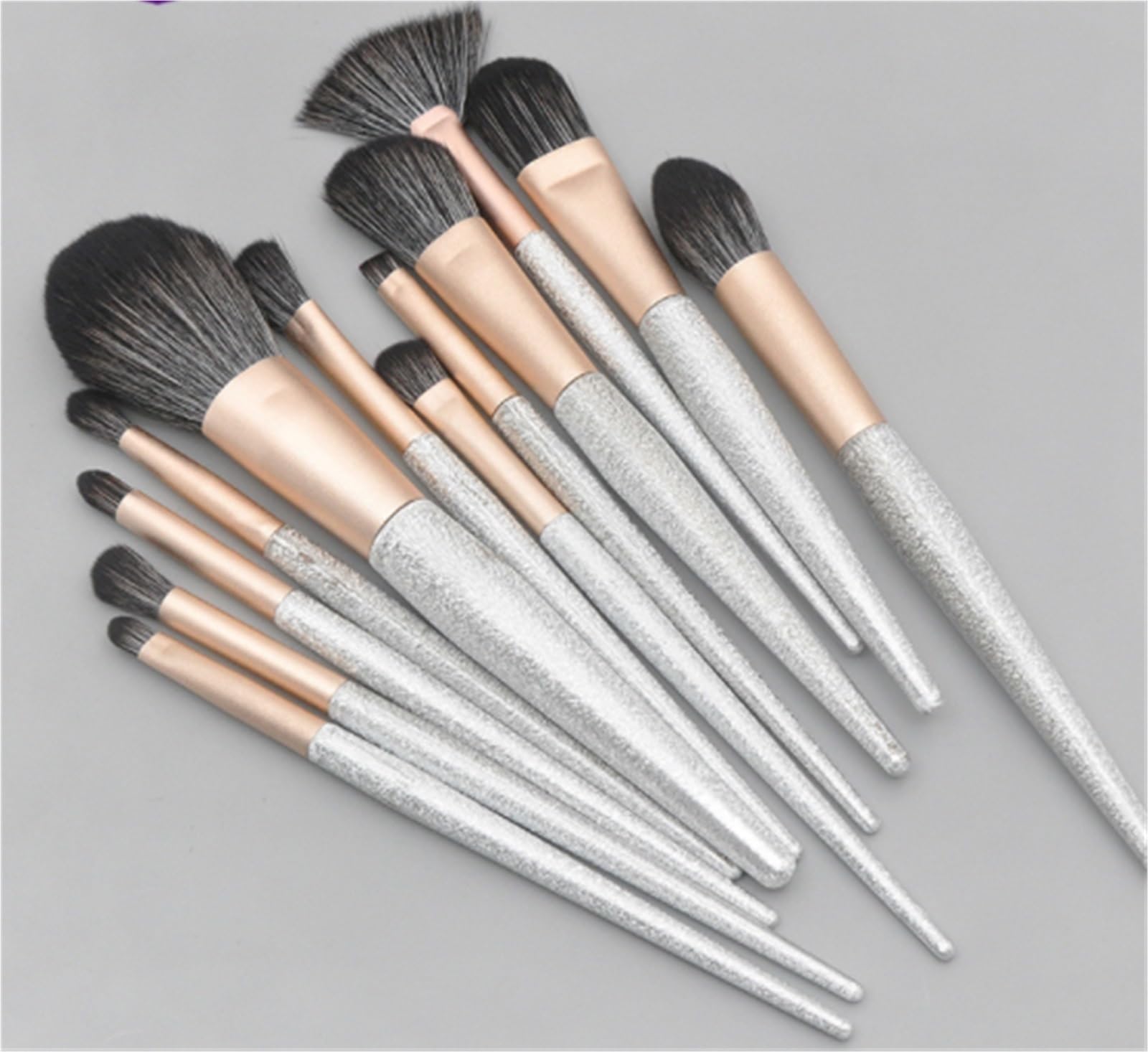 Set Pennelli Make Up Trucco Set Di Pennelli For Il Trucco Da 12 Pezzi, Manico In Plastica, Tubo Satinato For Pennello Contorno Occhi E Viso Viaggio Professionali