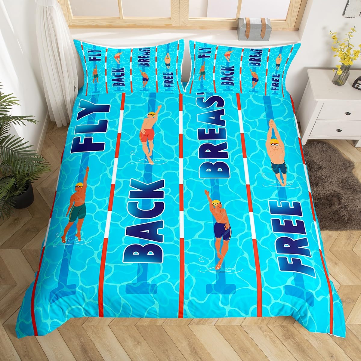 Parure de lit bleu 3D anti-plis pour un lit d'enfant toujours impeccable